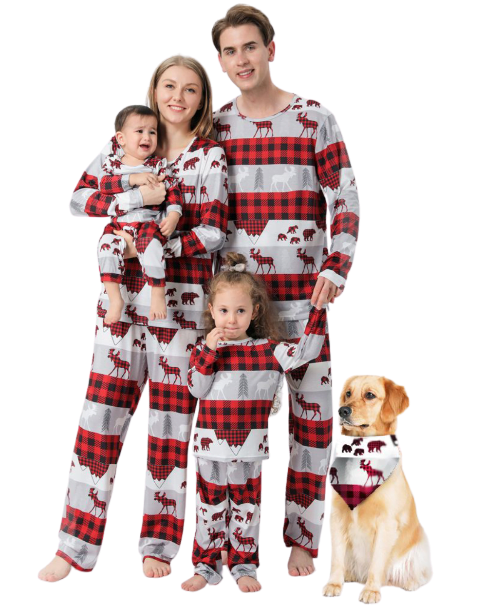 Kouric Pyjamas Noël Famille-Pyjamas Noël Famille à Carreaux Rouges