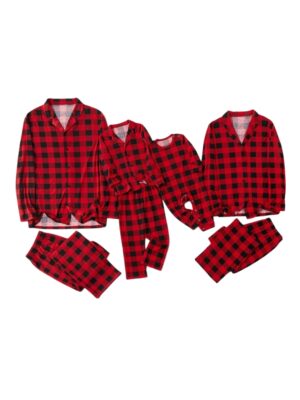 Pyjama de Noel moderne a carreaux rouge tous les modeles